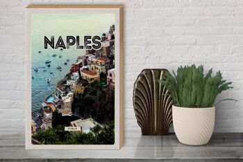 Panneau en bois voyage 30x40cm Naples Italie Naples Italie Panorama 3