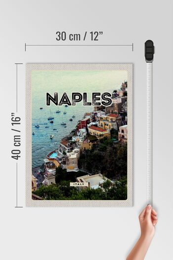 Panneau en bois voyage 30x40cm Naples Italie Naples Italie Panorama 4