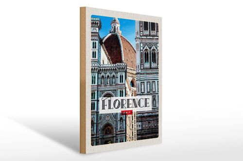 Holzschild Reise 30x40cm Florence Italy Urlaub Altstadt