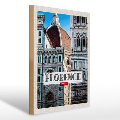 Wooden sign travel 30x40cm Florence Italy holiday old town