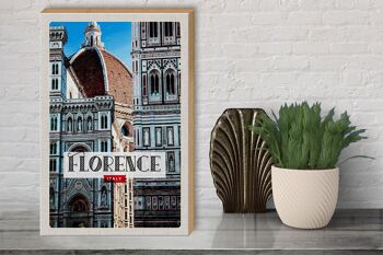 Panneau en bois voyage 30x40cm Florence Italie vacances vieille ville 3