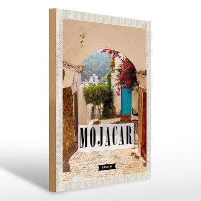 Cartello in legno da viaggio 30x40 cm Mojacar Spagna Vacanze in Spagna