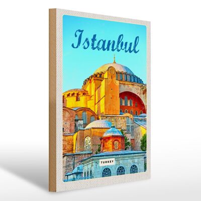 Cartello in legno da viaggio 30x40 cm Istanbul Turchia foto regalo per le vacanze