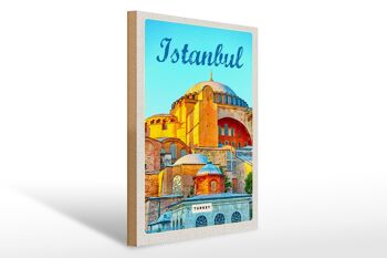 Panneau en bois voyage 30x40cm Istanbul Turquie photo cadeau de vacances 1