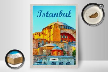 Panneau en bois voyage 30x40cm Istanbul Turquie photo cadeau de vacances 2