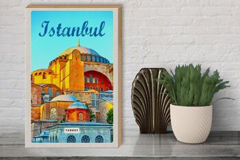 Panneau en bois voyage 30x40cm Istanbul Turquie photo cadeau de vacances 3