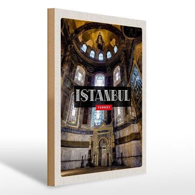 Panneau en bois voyage 30x40cm Istanbul Turquie destination de voyage mosquée
