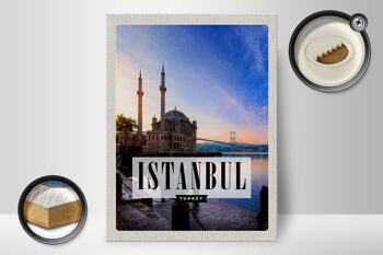Panneau en bois voyage 30x40cm Istanbul Turquie mosquée mer cadeau 2