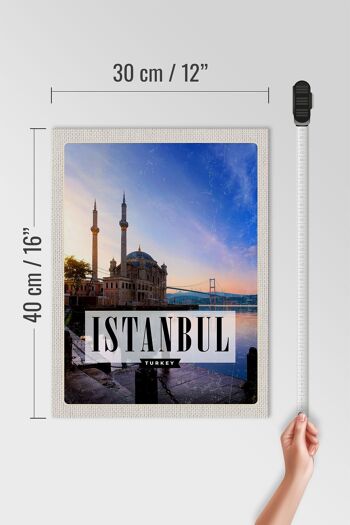 Panneau en bois voyage 30x40cm Istanbul Turquie mosquée mer cadeau 4