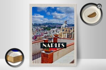 Panneau en bois voyage 30x40cm Naples Italie Naples panorama ciel 2