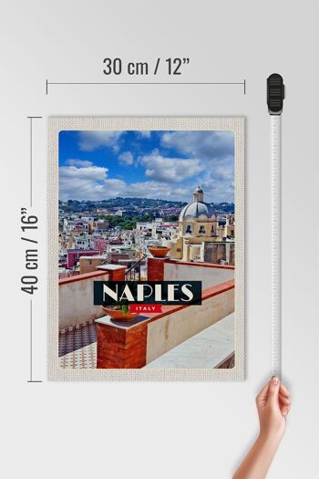 Panneau en bois voyage 30x40cm Naples Italie Naples panorama ciel 4