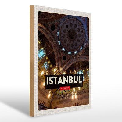 Holzschild Reise 30x40cm Retro Istanbul Turkey Groï¿½er Markt Holz