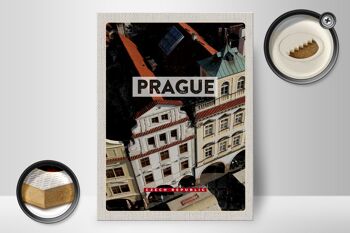 Panneau en bois voyage 30x40cm Vieille Ville de Prague République Tchèque 2