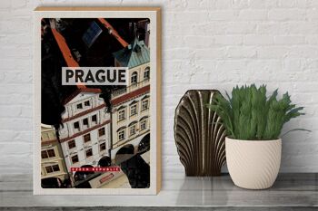 Panneau en bois voyage 30x40cm Vieille Ville de Prague République Tchèque 3
