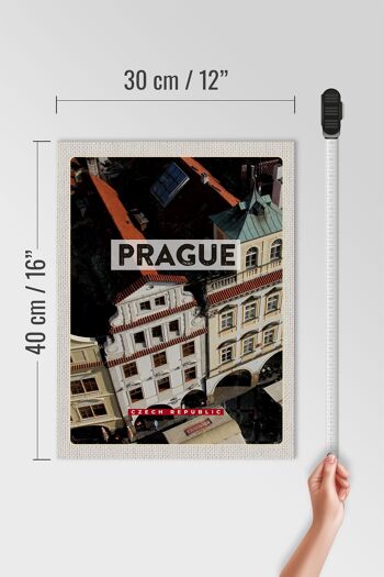 Panneau en bois voyage 30x40cm Vieille Ville de Prague République Tchèque 4