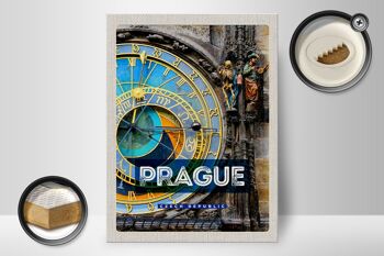 Panneau en bois voyage 30x40cm horloge de la mairie de Prague cadeau République tchèque 2