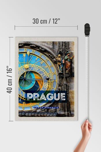 Panneau en bois voyage 30x40cm horloge de la mairie de Prague cadeau République tchèque 4