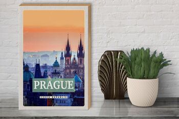 Panneau en bois voyage 30x40cm Vieille Ville de Prague Prague République Tchèque 3
