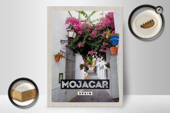 Panneau en bois voyage 30x40cm Mojacar Espagne fleurs cadeau 2
