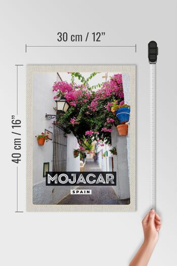Panneau en bois voyage 30x40cm Mojacar Espagne fleurs cadeau 4