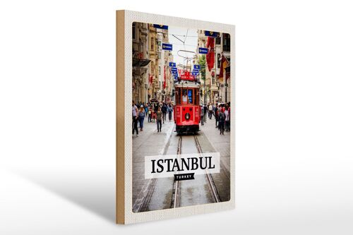 Holzschild Reise 30x40cm Istanbul Turkey Straï¿½enbahn Reiseziel