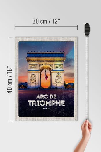 Panneau en bois voyage 30x40cm Arc de Triomphe Paris monument cadeau 4