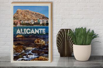 Panneau en bois voyage 30x40cm Aligante Espagne Espagne vacances à la mer 3