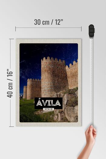 Panneau en bois voyage 30x40cm Avila Espagne tour médiévale cadeau 4