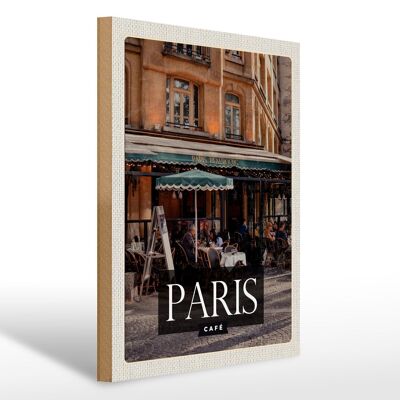 Wooden sign travel 30x40cm Paris Cafe Restaurant gift