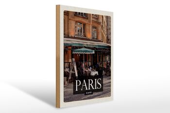 Panneau en bois voyage 30x40cm Paris Café Restaurant cadeau 1
