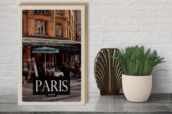 Panneau en bois voyage 30x40cm Paris Café Restaurant cadeau 3