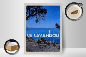 Panneau en bois Voyage 30x40cm Rétro Le Lavandou France Vacances 2