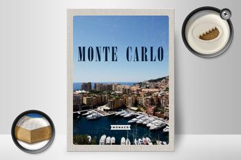 Panneau en bois voyage 30x40cm Monte Carlo Monaco vacances mer 2