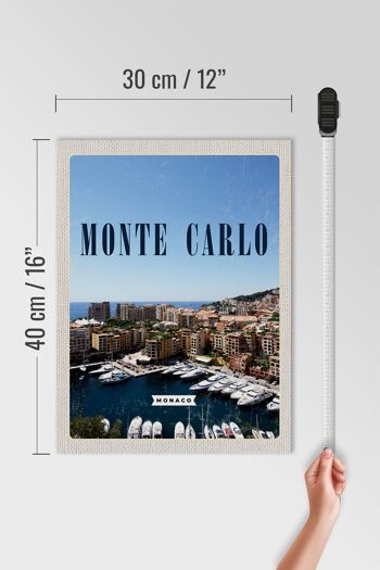 Panneau en bois voyage 30x40cm Monte Carlo Monaco vacances mer 4