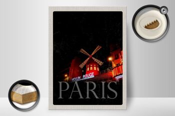 Panneau en bois voyage 30x40cm Moulin Rouge Paris Varietï¿½ cadeau 2