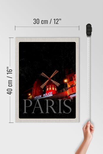 Panneau en bois voyage 30x40cm Moulin Rouge Paris Varietï¿½ cadeau 4