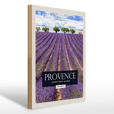 Holzschild Reise 30x40 Provence Alpes Cote d'Azur Lavendel