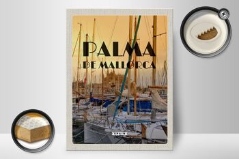 Panneau en bois voyage 30x40cm Palma de Majorque yachts mer 2