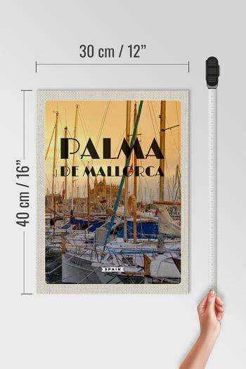 Panneau en bois voyage 30x40cm Palma de Majorque yachts mer 4
