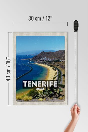 Panneau en bois voyage 30x40cm Tenerife Espagne panorama photo mer 4