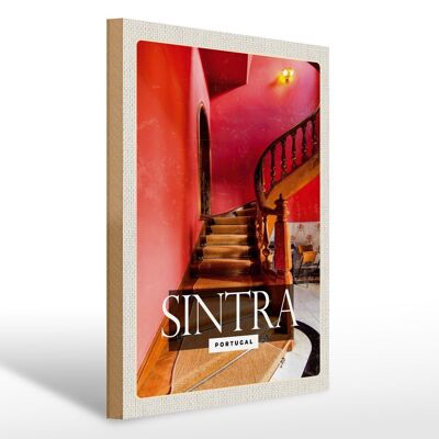 Panneau en bois voyage 30x40cm Sintra Portugal Pena Palace Tourisme