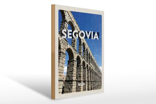 Holzschild Reise 30x40cm Segovia Spain rï¿½mische Aquï¿½dukte