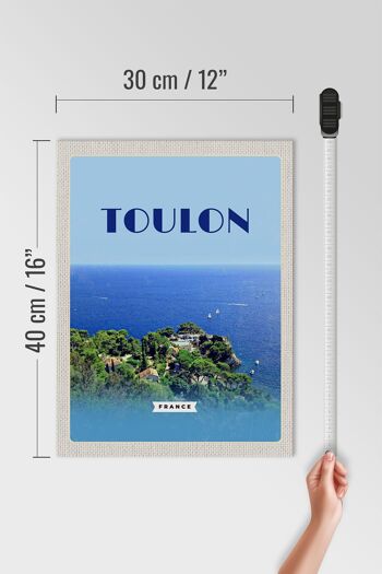 Panneau en bois voyage 30x40cm Toulon France affiche vacances mer 4