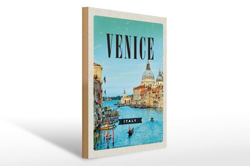 Holzschild Reise 30x40cm Venedig Venice Italy Meer Urlaub