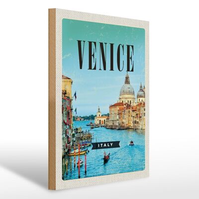 Cartel de madera viaje 30x40cm Venecia Venecia Italia vacaciones en el mar