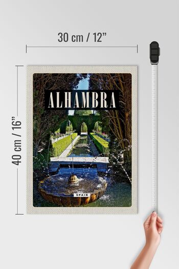 Panneau en bois voyage 30x40cm Alhambra Espagne nature 4