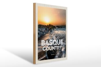Panneau en bois voyage 30x40cm Pays Basque Espagne Pays Basque 1