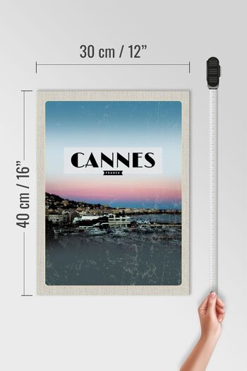 Panneau en bois voyage 30x40cm Cannes France panorama photo vacances 4