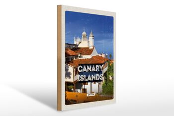 Panneau en bois voyage 30x40cm Îles Canara Espagne destination de vacances 1