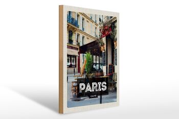Panneau en bois voyage 30x40cm, Paris café Destination de voyage, affiche cadeau 1